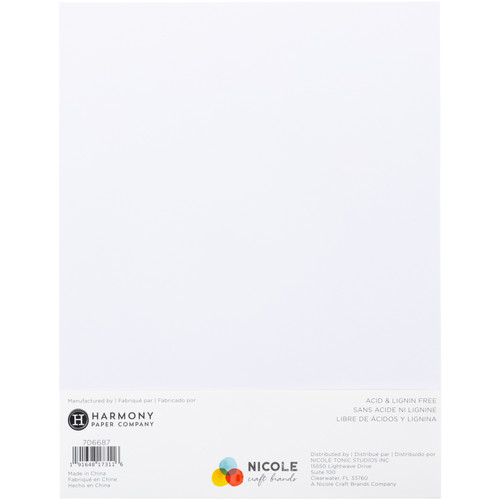 Harmony Hues 65# Cardstock 8.5"X11" 100/Pkg-Brilliant White - A50022NW-G15PV Harmony Hues 65# Cardstock 8.5"X11" 100/Pkg-Brilliant White - A50022NW-G15PV