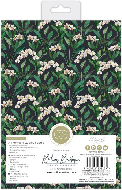 Craft Consortium Double-Sided Paper Pad A4 20/Pkg-Botany Boutique - 5A0023C7-1G6CF Craft Consortium Double-Sided Paper Pad A4 20/Pkg-Botany Boutique - 5A0023C7-1G6CF