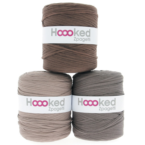 3 Pack Hoooked Zpagetti YarnTaupe shades ZP00-G195K - 8718503944869