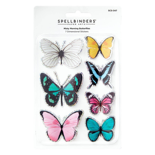 3 Pack Spellbinders Timeless Stickers-Misty Morning Butterflies 5A0026WS-1G9BH - 810146543152