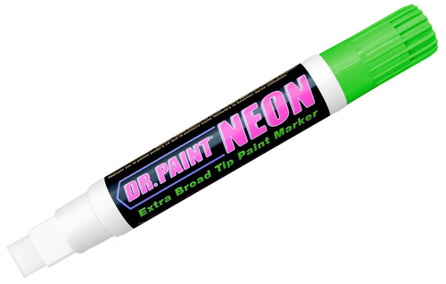 4 Pack - U-Mark Dr. Paint Neon Extra Broad Tip Paint Marker Carded-Green - 5A0026XC-1G9BN