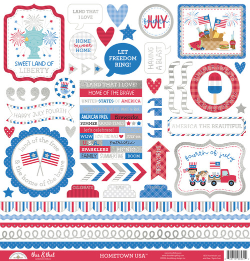 3 Pack Doodlebug This & That Cardstock Stickers-Hometown USA 5A0026W3-1G99H - 842715085312