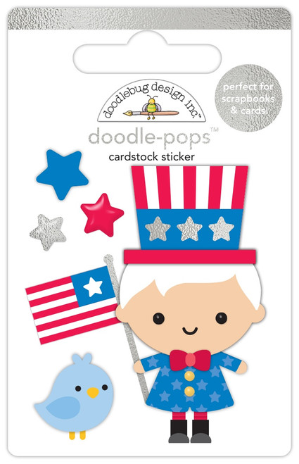 6 Pack Doodlebug Doodle-Pops 3D Sticker-Uncle Sam, Hometown USA 5A0026W6-1G99R - 842715085121