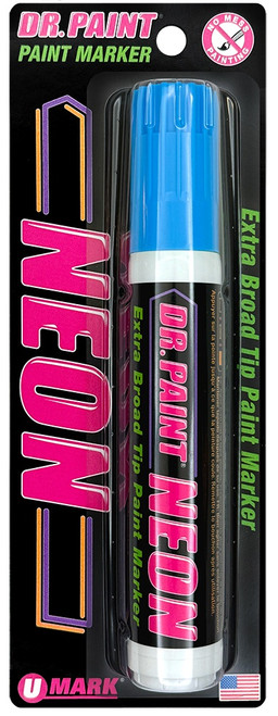 4 Pack U-Mark Dr. Paint Neon Extra Broad Tip Paint Marker Carded-Blue 5A0026XC-1G9BW - 819472014046