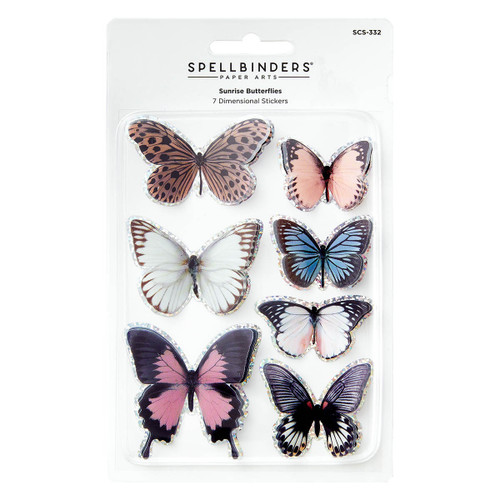 3 Pack Spellbinders Timeless Stickers-Sunrise Butterflies 5A0026WG-1G9B1 - 810146543114