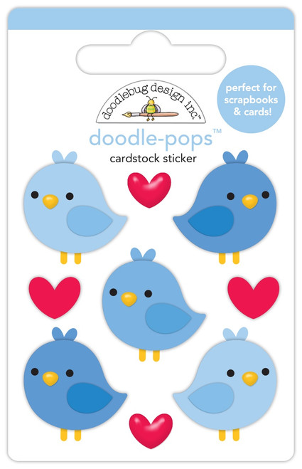 6 Pack Doodlebug Doodle-Pops 3D Sticker-Blue Birds, Hometown USA 5A0026TT-1G98T - 842715085084