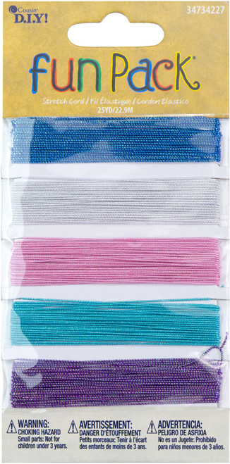 3 Pack - CousinDIY Fun Pack Stretch Cord 25yd-Sparkle - 34734227 - 016321083431