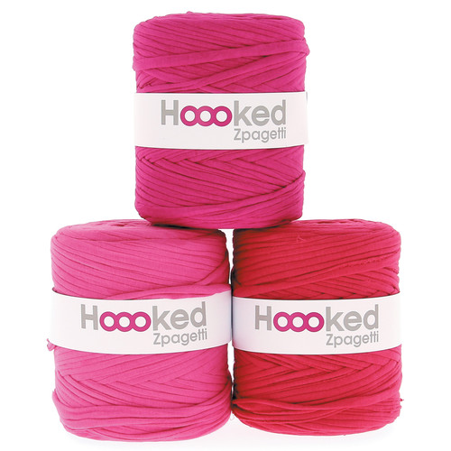 3 Pack - Hoooked Zpagetti Yarn- Super pink shades - ZP00-G194W - 8718503944876
