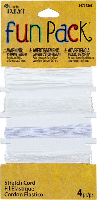 6 Pack - CousinDIY Stretch Cord Set 4/Pkg-Clear & White - 34734268 - 016321221154