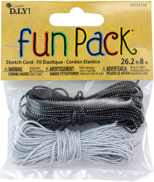 6 Pack CousinDIY Stretch Cord 26.2ft-Black & White 34734736 - 016321005457