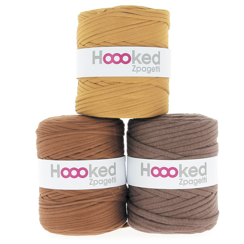 3 Pack - Hoooked Zpagetti Yarn- Camel cognac shades - ZP00-G194Z - 8718503945279