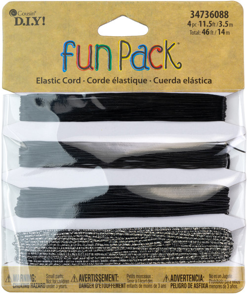 6 Pack CousinDIY Stretch Cord-Multifilament Black 34736088 - 191648040210