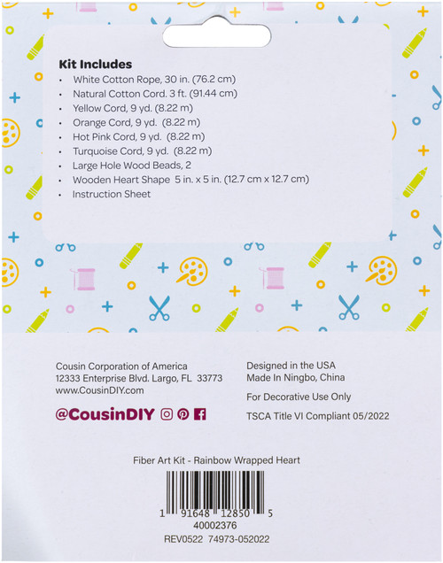 6 Pack CousinDIY Fiber Art Kit-Rainbow 40002376
