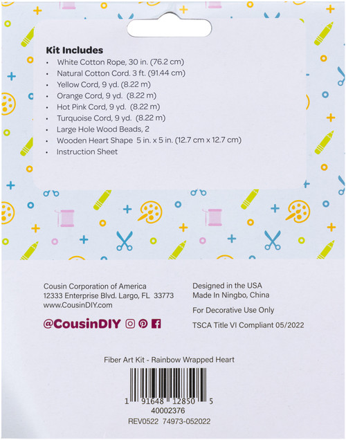 6 Pack - CousinDIY Fiber Art Kit-Rainbow - 40002376