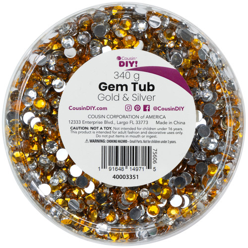 2 Pack - CousinDIY Gemstone Tub-Gold & Silver - 5A002F80-3351 - 191648149715