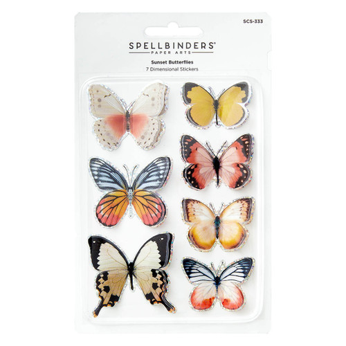 Spellbinders Timeless Stickers-Sunset Butterflies 5A0026WN-1G9B4 - 810146543121