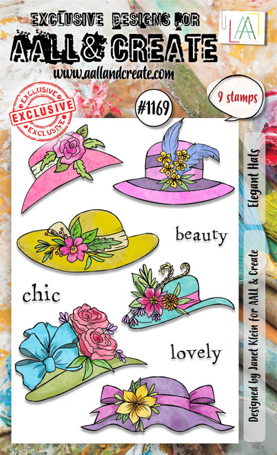 AALL And Create A6 Photopolymer Clear Stamp Set-Elegant Hats 5A00256W-1G84G - 5060979166669
