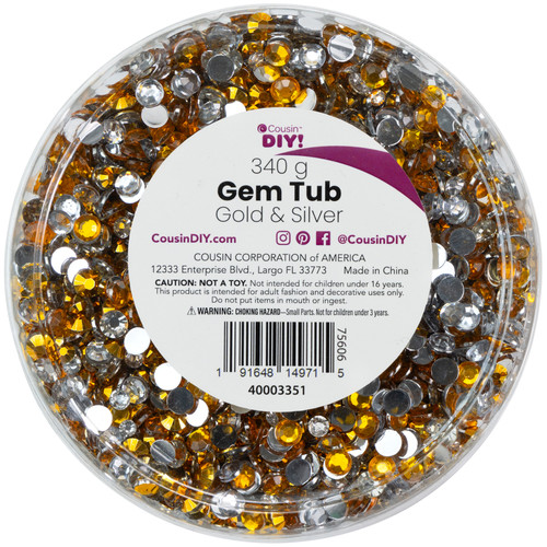 CousinDIY Gemstone Tub-Gold & Silver CCGEMTUB-3351 - 191648149715