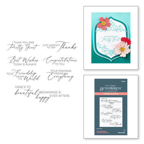 Spellbinders BetterPress Press Plate -New Beginnings Timeless Sentiments 5A0026WK-1G9BC