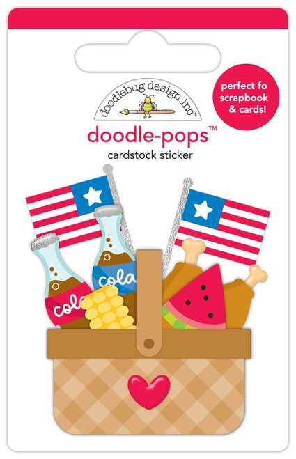 Doodlebug Doodle-Pops 3D Sticker-Picnic Party, Hometown USA 5A0026W5-1G995 - 842715085114