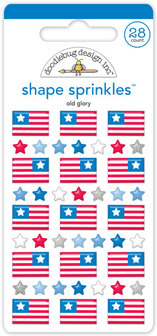 Doodlebug Sprinkles Adhesive Enamel Shapes-Old Glory, Hometown USA 5A0026VV-1G98G - 842715085022