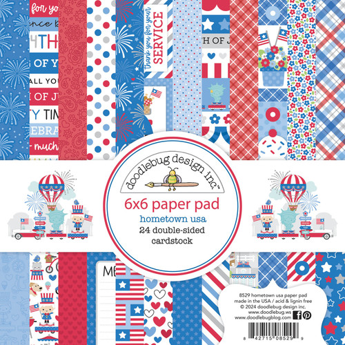 Doodlebug Double-Sided Paper Pad 6"X6"-Hometown USA - 5A0026W4-1G98L - 842715085299