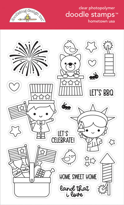 Doodlebug Clear Doodle Stamps-Hometown USA 5A0026VS-1G99G - 842715085213