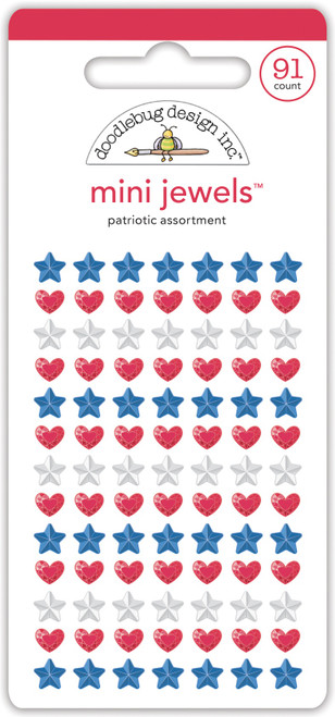 Doodlebug Adhesive Mini Jewels-Patriotic, Hometown USA 5A0026V7-1G99N - 842715085046