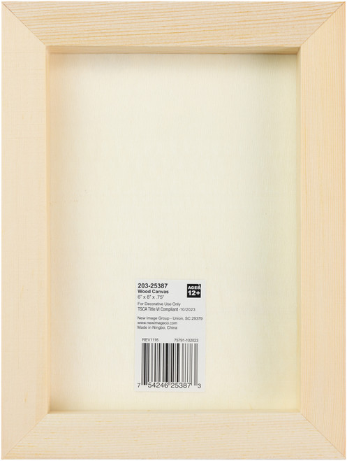 CousinDIY Unfinished Wood Canvas-6"X8"X0.75" - 20325387