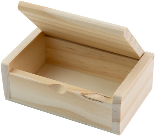 CousinDIY Unfinished Wood Box With Wood Hinge-Small - 20324631