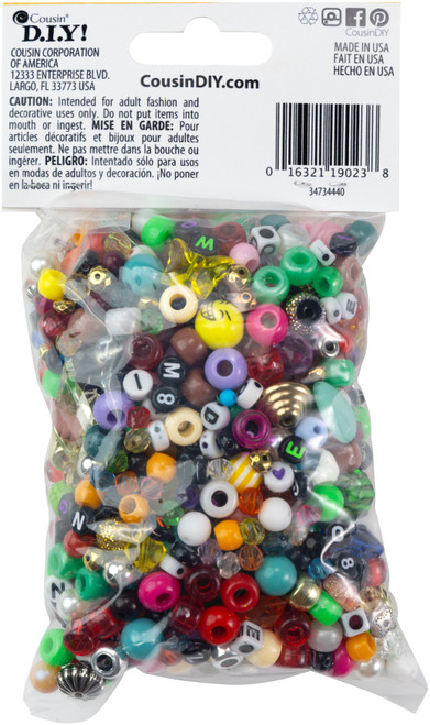 3 Pack Cousin Fun Pack Bead Mix 6oz-Multicolor 34734440