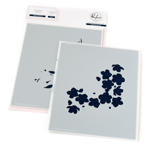 Pinkfresh Studio Stencils 4.25"X5.5" 2/Pkg-Beautiful Branch 5A0026SR-1G975 - 736952885609