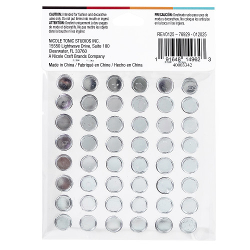 CousinDIY Acrylic Adhesive Gems 10mm-Silver - GEMS10MM-3342 CousinDIY Acrylic Adhesive Gems 10mm-Silver - GEMS10MM-3342