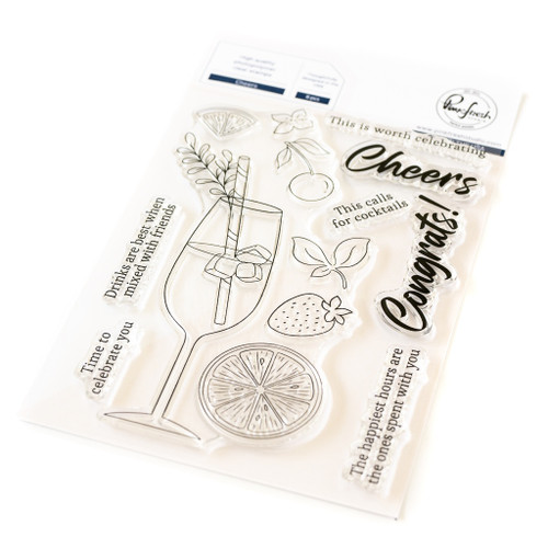 Pinkfresh Studio Clear Stamp Set 4"X6"-Cheers - 5A00233J-1G66L - 736952874504