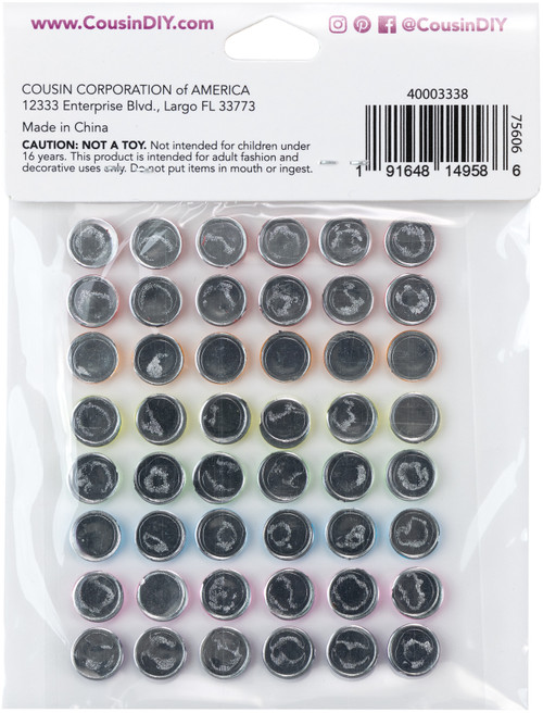 12 Pack CousinDIY Acrylic Adhesive Gems 10mm-Rainbow A50026P9-3338