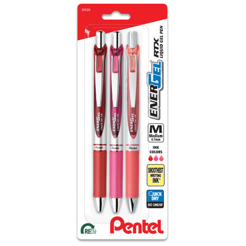 Pentel EnerGel RTX Retractable Liquid Gel Pens 0.7mm 3/Pkg-Journaling Expressions - 5A00279J-1G9K8 - 072512287941