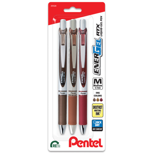 Pentel EnerGel RTX Retractable Liquid Gel Pens 0.7mm 3/Pkg-Change Expressions - 5A00279J-1G9KH - 072512287897