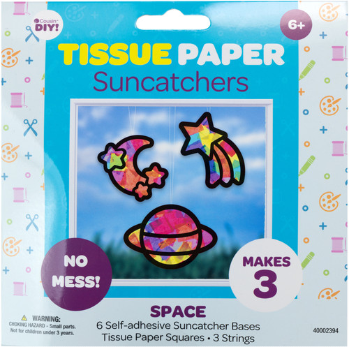6 Pack CousinDIY Tissue Suncatcher Kit-Space, Makes 3 40002394 - 191648128680