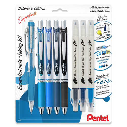 Pentel EnerGel RTX Retractable Liquid Gel Pen Kit-Note-Taking Expressions 5A00279G-1G9L4 - 072512287712