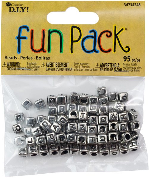6 Pack CousinDIY Acrylic Alphabet Beads 95/Pkg-Silver 34734248 - 016321164963