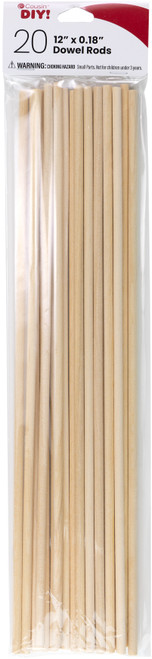 3 Pack CousinDIY Dowel Rod 3/16"X12" 20/Pkg-Natural 40002647 - 191648139570