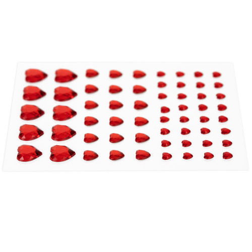 12 Pack CousinDIY Adhesive Rhinestones 60/Pkg-Red Heart 5A002F7X-3345