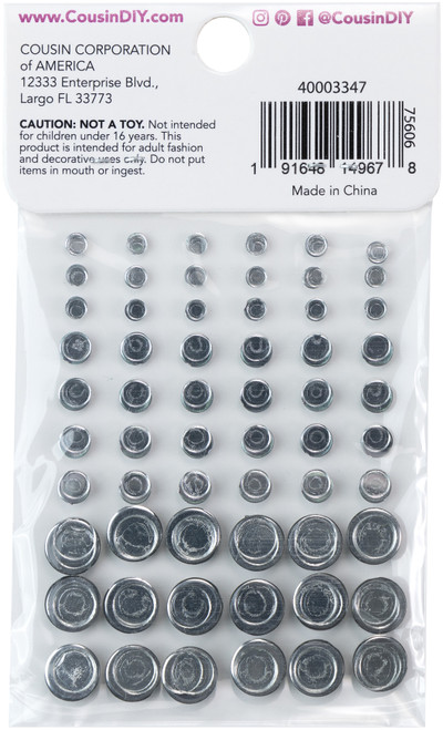 12 Pack - CousinDIY Adhesive Rhinestones 60/Pkg-Black - CCRHINES-3347