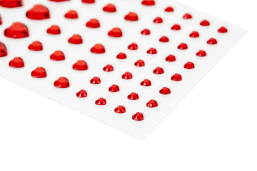 CousinDIY Adhesive Rhinestones 60/Pkg-Red Heart 5A002F7X-3345