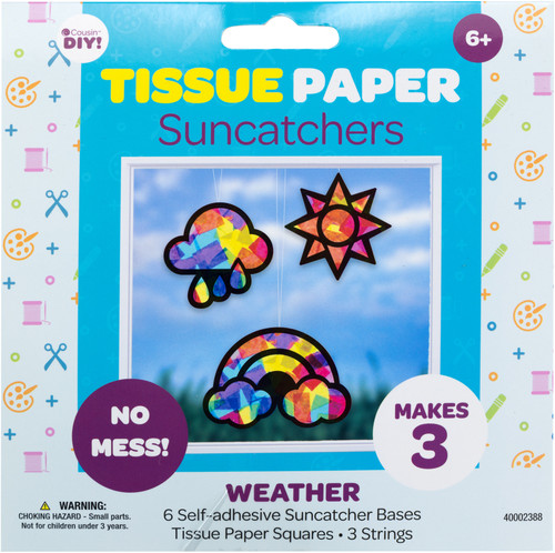 CousinDIY Tissue Suncatcher Kit-Weather, Makes 3 40002388 - 191648128628