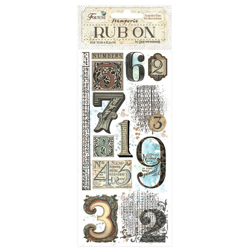 3 Pack - Stamperia Rub-On 4"X8.5"-Fortune Numbers - 5A00254C-1G83F - 5993110034674