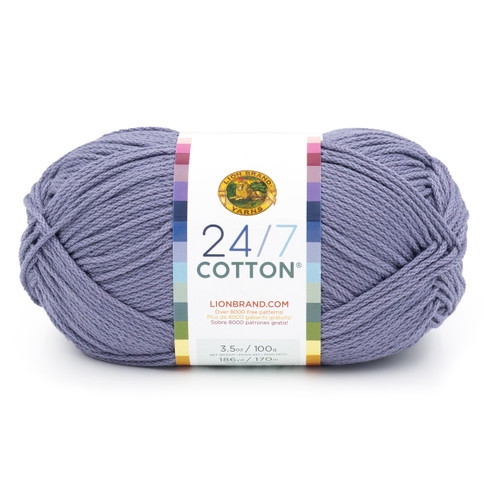 3 Pack Lion Brand 24/7 Cotton Yarn-Blue Grey 761-1G9MB - 023032132846