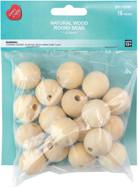 6 Pack CousinDIY Wood Beads Value Pack 18/Pkg-25.4mm 20110367 - 754246103673