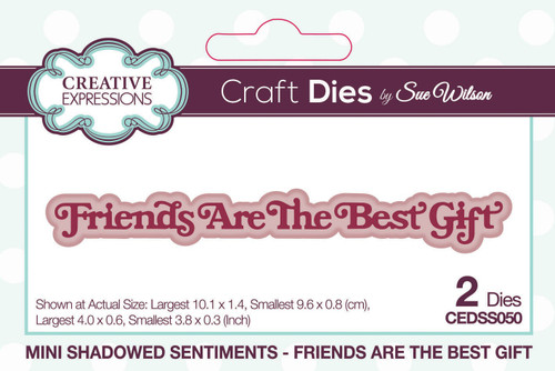 2 Pack Creative Expressions Mini Shadowed Craft Die By Sue Wilson-Friends Are The Best Gift, Sentiments 5A0025MY-1G8D0 - 5055305988633