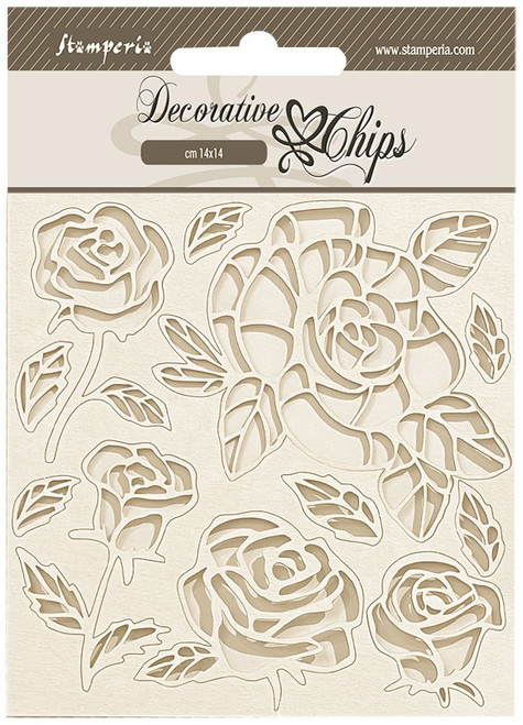 3 Pack - Stamperia Decorative Chips 5.5"X5.5"-Shabby Rose Roses - 5A00254G-1G82D - 5993110034926